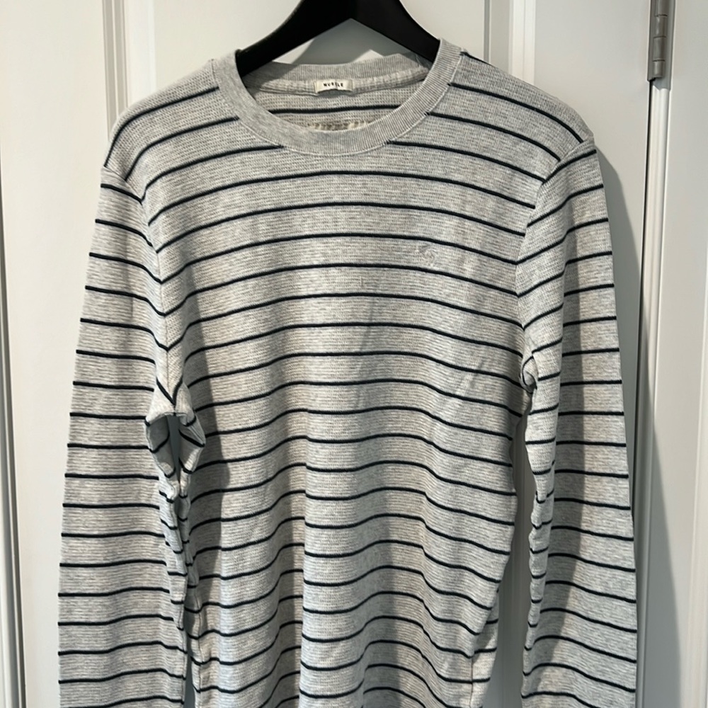 White striped Abercrombie & Fitch Muscle Pullover